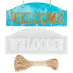 moldes silicona para resina epoxi motivo cartel welcome medida 108x260x22mms hilo yute 0