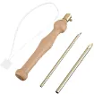 aguja para bordado punto cruz punch needle mango madera 2 puntas intercambiables 3mm 5 5mms 0