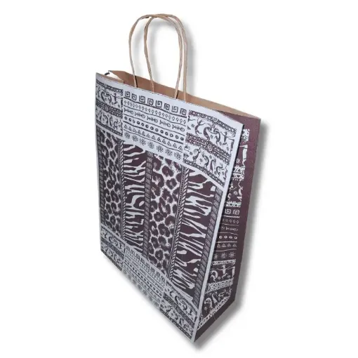 bolsa papel para regalo asas 23x32x10 5cms motivo africa animal print 0