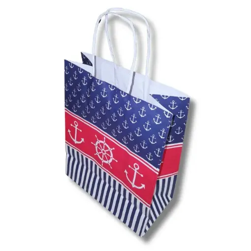 bolsa papel para regalo asas 17 5x21 5x8 5cms motivo marinero 0