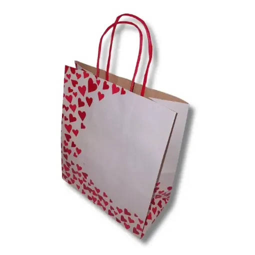 bolsa papel para regalo asas 17 5x21 5x8 5cms motivo corazon 0
