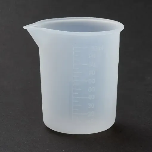 jarra plastica medidora para resina epoxi 100ml 6 7x5 6x6 9cms 0