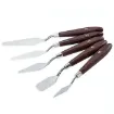 set 5 espatulas metalicas cromadas mango madera set 5 modelos diferentes nros 1 al 5 3