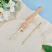 aguja para bordado punto cruz punch needle mango madera 2 puntas intercambiables 3mm 5 5mms 3