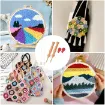 aguja punzonadora para bordado punto cruz punch needle medida 3mms mango madera 15cms enhebrador 3