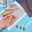 aguja punzonadora para bordado punto cruz punch needle medida 3mms mango madera 15cms enhebrador 4