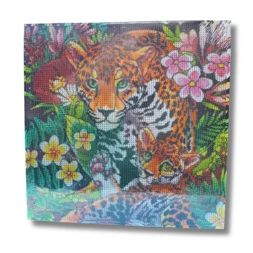 pintura diamantes 5d bastidor cuadrado 30x30cms motivo tiger 0