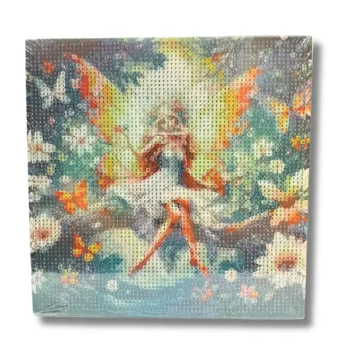 pintura diamantes 5d bastidor cuadrado 20x20cms motivo hada 0