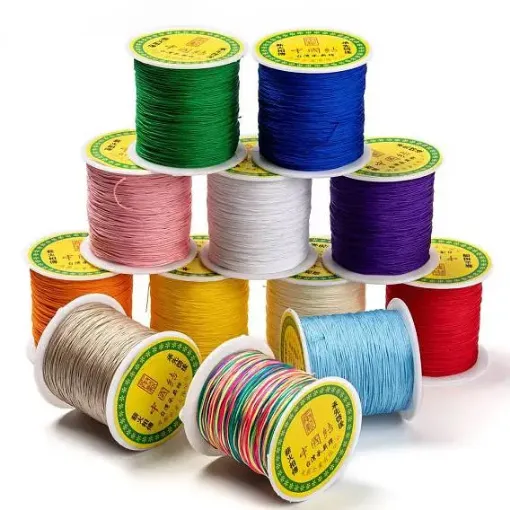 hilo nylon trenzado 0 8mms para bijouterie por 10mts varios colores 0