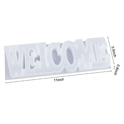 molde silicona grado alimenticio para resina epoxi masas modelo cartel welcome 83x270x20mms 0
