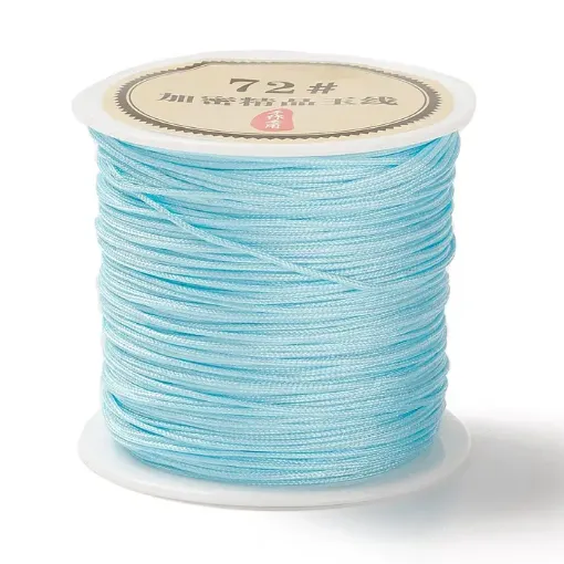 hilo nylon 0 8mms para bijouterie carretel 40mts color cyan celeste 0
