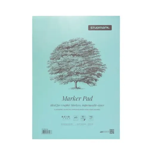 block para marcadores graficos papel 110grs doble cara impermeable studmark medida a3 x30 hojas 0