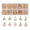 set 100 dijes colgantes metal enchapado 13 20mms color dorado claro strass x10 modelos 0