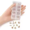 set 100 dijes colgantes metal enchapado 13 20mms color dorado claro strass x10 modelos 2