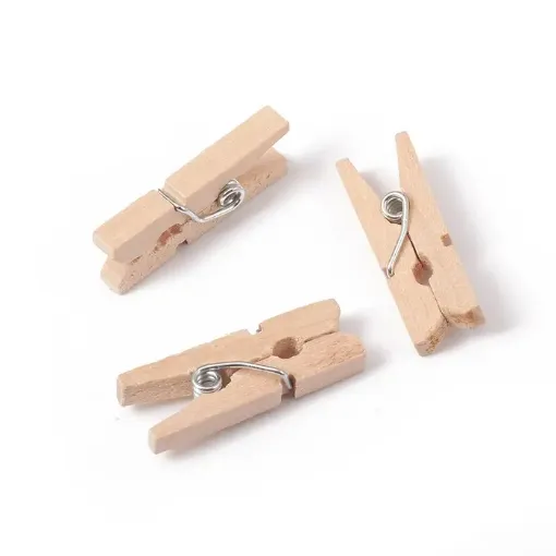 palillitos mini clip madera 25x8mms por 100 unidades natural 0