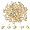 set 50 dijes colgantes metal hierro medida 15mms color dorado strass x5 modelos 0