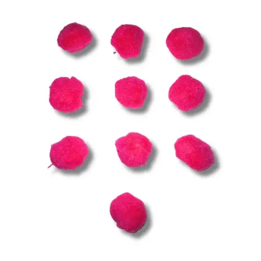 pompones 40mms por 10 unidades color rosado 0