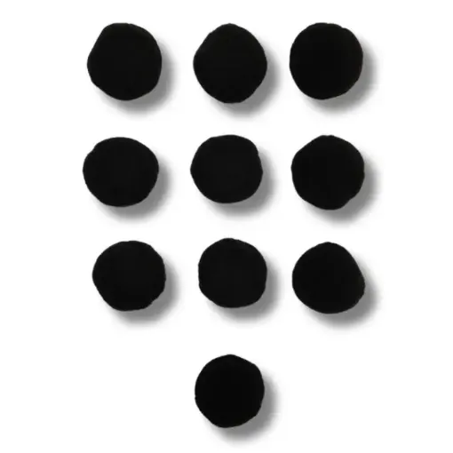 pompones 40mms por 10 unidades color negro 0