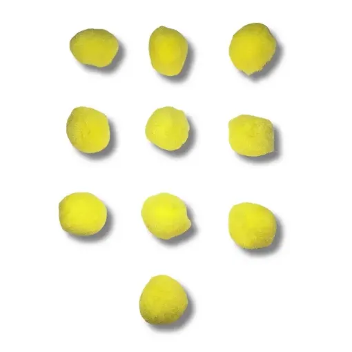 pompones 40mms por 10 unidades color amarillo 0