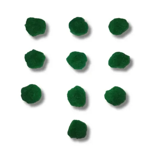 pompones 40mms por 10 unidades color verde oscuro 0