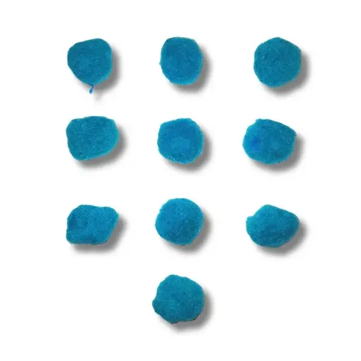 pompones 40mms por 10 unidades color celeste 0