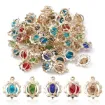 set 50 dijes colgantes metal hierro medida 15 5x12x8 5 mm color dorado strass x50 colores 0