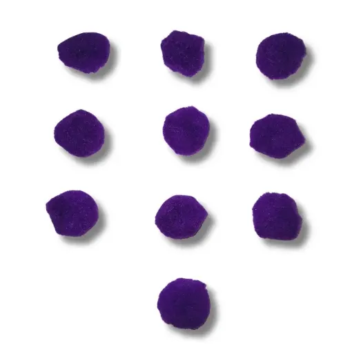 pompones 40mms por 10 unidades color violeta 0