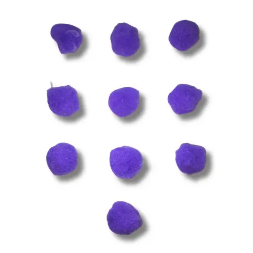 pompones 40mms por 10 unidades color lila 0