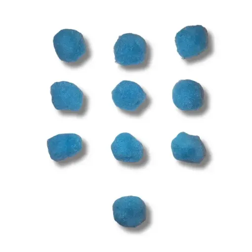 pompones 40mms por 10 unidades color turquesa 0