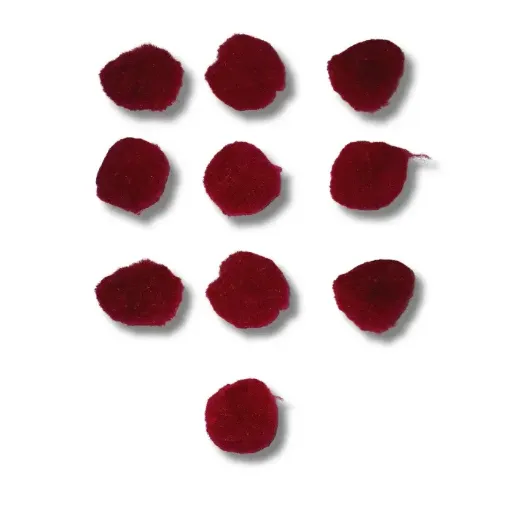 pompones 40mms por 10 unidades color bordeaux 0