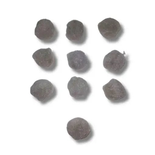 pompones 40mms por 10 unidades color gris 0