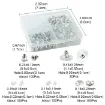 set 430 tuercas para caravanas metal platino fru fru tapones silicona estuche plastico 1