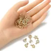 set 50 dijes colgantes metal hierro medida 15mms color dorado strass x5 modelos 4