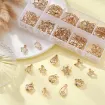 set 100 dijes colgantes metal enchapado 13 20mms color dorado claro strass x10 modelos 3
