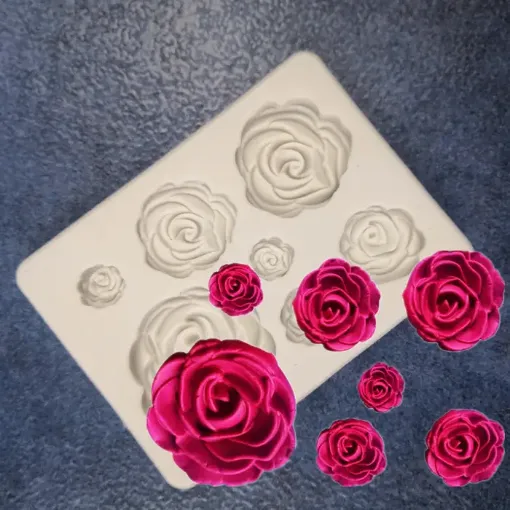 molde silicona para resina porcelana masas 62x88mms modelo rosas x7 medidas 0