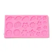 molde silicona grado alimenticio para resina epoxi masas 8x8cms modelo flores hojas mini x20 1