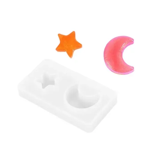 molde silicona para resina masas porcelana modelo luna estrella 73x36x10 5mm 0