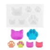 molde silicona para resina masas porcelana modelo gatos huellas x6 77x47x8mm 0