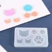 molde silicona para resina masas porcelana modelo gatos huellas x6 77x47x8mm 1