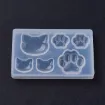 molde silicona para resina masas porcelana modelo gatos huellas x6 77x47x8mm 2