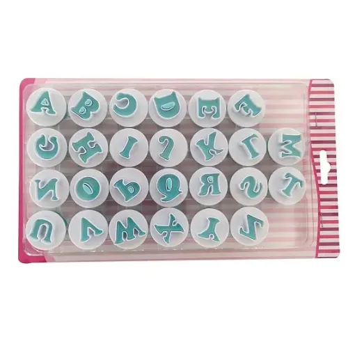 set 26 cortantes plastico 25mms alfabeto abecedario 0