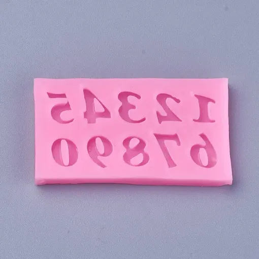 molde silicona para resina epoxi motivo numeros medida 59x32x4mms 0