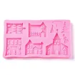 molde silicona para resina epoxi porcelana modelo casas x6 195x113x14mm 1