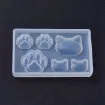 molde silicona para resina masas porcelana modelo gatos huellas x6 77x47x8mm 3