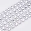 malla galon imitacion falso strass diamante redondo 3cms ancho rollo 900cms color plateado 1
