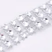malla galon imitacion falso strass diamante redondo 1 5cms ancho rollo 300cms color plateado 1
