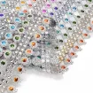 malla galon imitacion falso strass diamante redondo 12cms ancho por metro multicolor 1