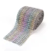 malla galon imitacion falso strass diamante redondo 12cms ancho rollo 900cms multicolor 0