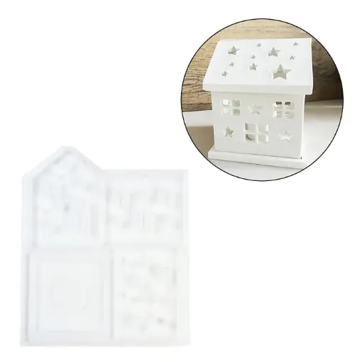 molde silicona para resina masas porcelana modelo casita para armar 110x120mms 0