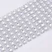 malla galon imitacion falso strass diamante redondo 4cms ancho rollo 900cms color plateado 1